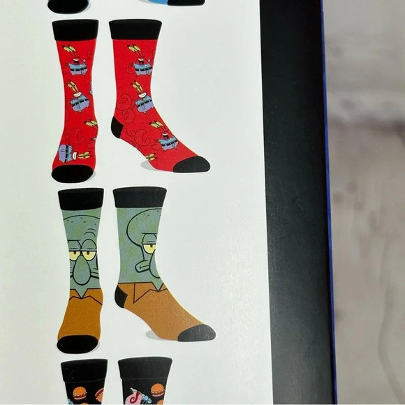 nickelodeon sponge bob squarepants casual crew socks 6pk - Picture 7 of 7